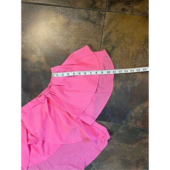NWT Why Dress Pink Layered Off The Shoulder Crop Top Small - Picture 4 of 10